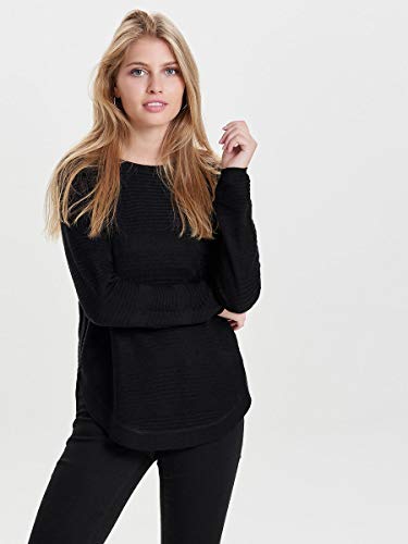 Only onlCAVIAR L/S Pullover KNT Noos Suéter, Negro (Black Black), 40 (Talla del Fabricante: Large) para Mujer