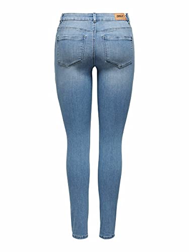 Only Onlwauw Life Mid SK DEST Bj759 Noos Jeans, Denim Light Medium Blue Denim, S para Mujer