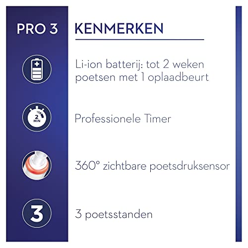 Oral-B PRO 3 Cepillos de Dientes Eléctricos (Pack de 2) con Mangos Recargables, Tecnología Braun y 2 Cabezales de Recambio y Control de Presión, 3900 N, - Rosa/Negro