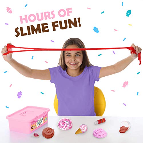 Original Stationery Mini Ice Cream Slime Kit Fluffy -Slime para Niñas, Niños 7 a 12 Fabrica de Slime Fluffy Edición Heladería! Haz Helados Esponjosos de Mantequilla- Regalo Infantil