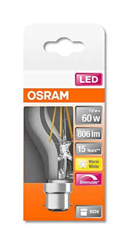 OSRAM LED Retrofit CLASSIC A GLOWdim Bombilla LED , Casquillo E27 , Tunable , 2200…2700 K , 4,50 W , Equivalente a 40W ,claro , Tunable Blanco cálido