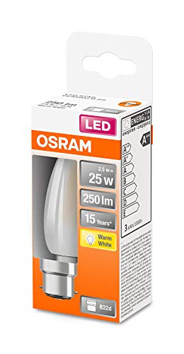 OSRAM LED Retrofit CLASSIC B Bombilla LED , Casquillo E14 , 4000 K , 2,50 W , Equivalente a 25W , Blanco frío