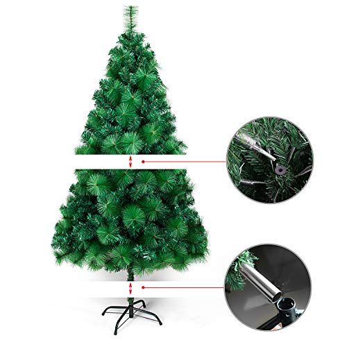 OZAVO Árbol de Navidad Artificial de Picea(Verde,120cm,300 Ramas),Decoración Navideña,Flocado con Copos de Nieve,Maxi-Relleno PVC Abeto,Soporte Metálico