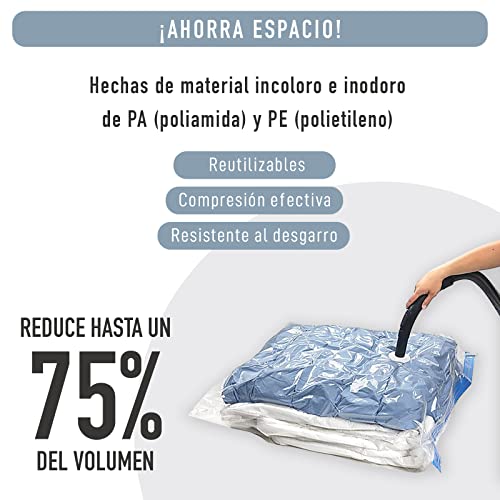 Pack de 5 Bolsas de Almacenaje al Vacío PERFUMADAS. Bolsas Herméticas para Guardar Ropa. Bolsas Ahorradoras de Espacio. Bolsas Protectoras AROMATIZADAS.