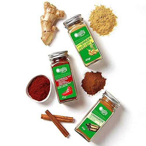 Pack de especias Masala. Ideal para regalo y uso diario. 8 Tarros de cristal, reutilizables. 5 especias chinas, Curry Dulce, Picante y Rojo, Garam Masala, Tikka Masala, Tandoori Masala