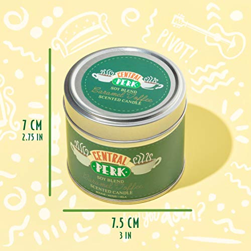 Paladone Amigos TV Show Tin Candle Soy Blend - Vela perfumada de caramelo con aroma a caramelo, multicolor