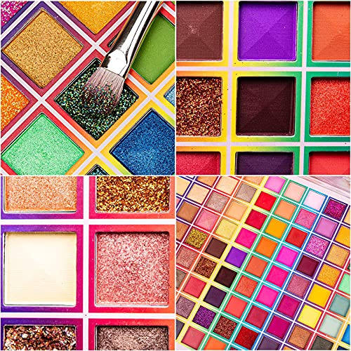 Paleta de sombras de ojos de 99 colores, paleta de sombras de ojos rechoo rainbow colors fusion, paleta de maquillaje profesional con brillo mate, sombra de ojos en polvo de colores de larga duración