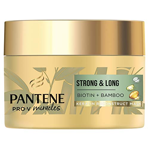 Pantene Mascarilla de queratina fuerte y larga con bambú y biotina, 160 ml