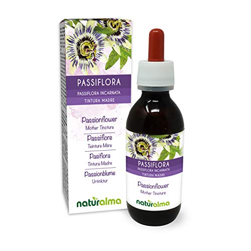 Pasiflora (Passiflora incarnata) hierba con flores Tintura Madre sin alcohol Naturalma | Extracto líquido gotas 120 ml | Complemento alimenticio | Vegano