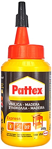 Pattex Cola para madera , de rápido secado y con un acabado transparente, 250 gr