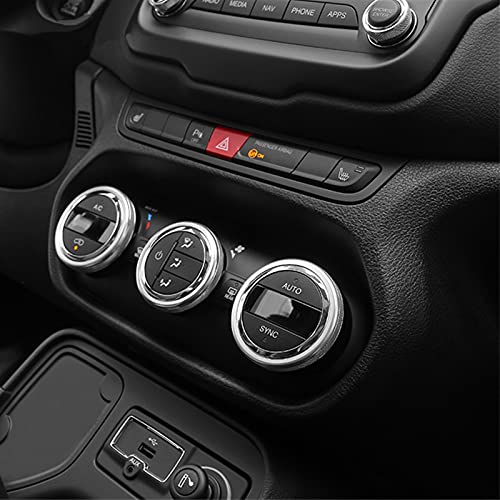 Pegatinas de Coche Molduras Interiores/Ajuste para Jeep Renegade 2016-2017 Aire Acondicionado Botón Accesorios/Ajuste para Jeep Renegade Pegatina (Color Name : Red)