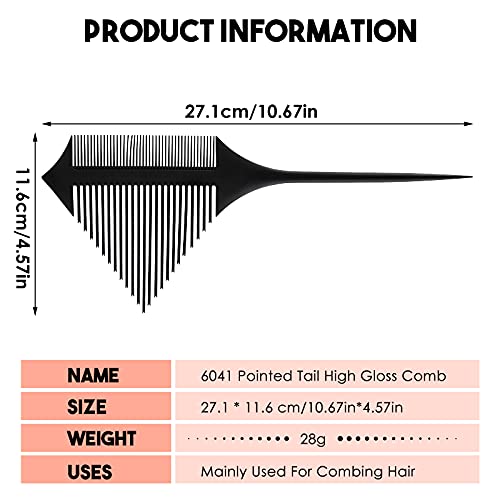Peine De Punta De Peluquería, Peine De Pelo Profesional. La Fibra De Carbono Es Resistente Y Duradera, Con Diseño De Dientes Divididos, Adecuada Para Peinar Y Teñir El Cabello.