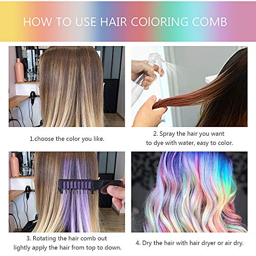 Peines de Tiza de Colores para el Pelo 10 Colores Temporales de Cabello Tinte no Tóxico Color de Tiza para Niñas y Niños Spray Pelo Teñido, Fiesta de Año Nuevo, Regalo de Cumpleaños, Navidad y Cosplay