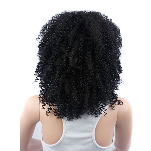 Pelucas de pelo rizado para mujer negra, pelo natural para mujeres negras, peluca rizada, pelucas de pelo humano Kinkys rizadas, 43,18 cm (WL9208)