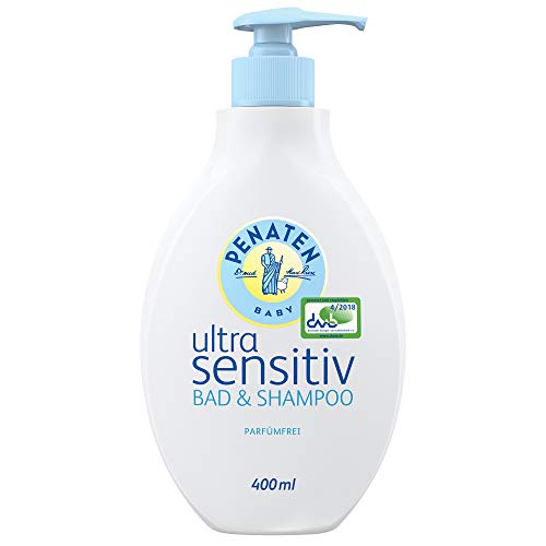 Penaten Ultra Sensitiv Bad & Shampoo - Gel de baño suave sin perfume para un baño suave y lavado de piel y cabello. También apto para alérgicos (2 unidades de 400ml)