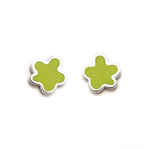 Pendientes plata Agatha Ruiz de la Prada 6mm. flor verde [AB5704]