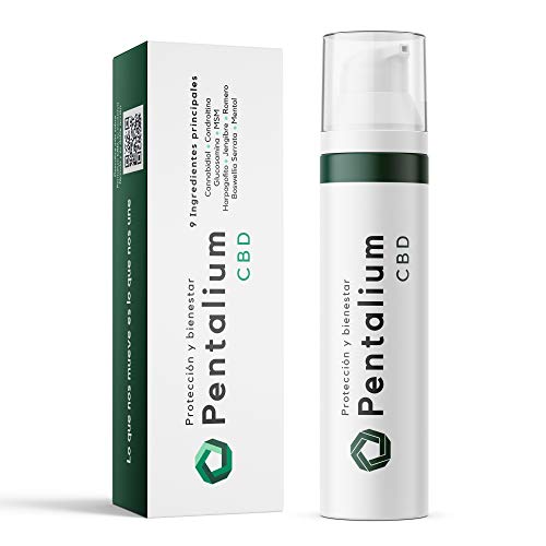 Pentalium CBD - Cannabidiol Crema Antiinflamatoria Para el Alivio de Dolores Musculares y Articulaciones - Pomada Antiinflamatoria con Glucosamina, Condroitina y MSM (75g)