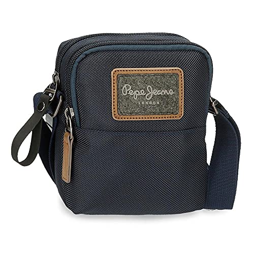 Pepe Jeans Pick Up Bandolera Dos Compartimentos Azul 12x15x3,5 cms Poliéster