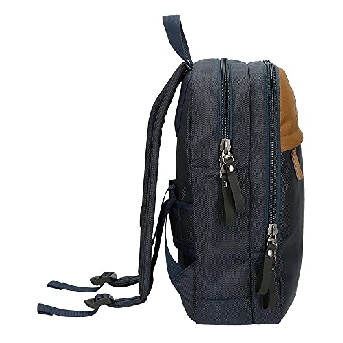 Pepe Jeans Pick Up Mochila para Portátil Adaptable 13,3" Azul 27x36x12 cms Poliéster 11,66L