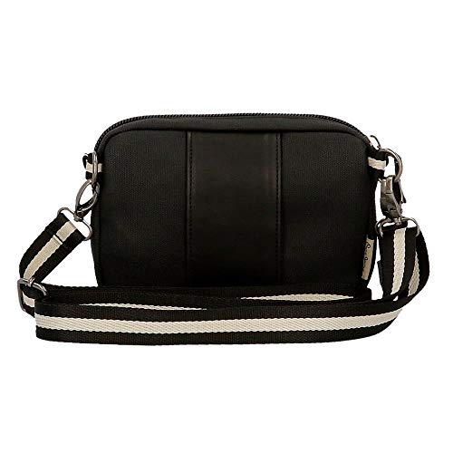 Pepe Jeans Strike Bolso de Mano con Bandolera Negro 19x13x4,5 cms algodón