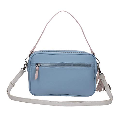 Pepe Jeans Zaida Bandolera Dos Compartimentos Azul 24x16x9 cms Piel sintética