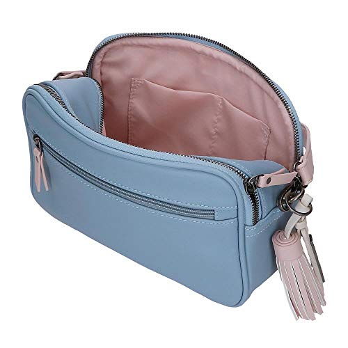 Pepe Jeans Zaida Bandolera Dos Compartimentos Azul 24x16x9 cms Piel sintética