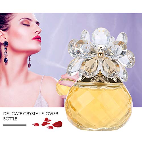 Perfume de fragancia de madera con sabor a flor de 60 ml para mujer, perfume duradero para mujer, regalo de Navidad de cumpleaños(oro)