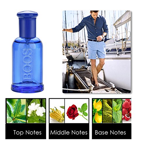 Perfumes Hombre 50 Ml, Eau de Parfum Fragancias de Perfume de Colonia para Hombres para Caballeros Maduros Eau de Toilette Regalo de Perfume para Novio Padre Amigo(Azul)