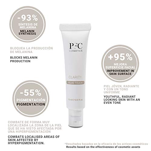 PFC Cosmetics - Crema Facial Clarity Fluid Touch 15ml - Concentrado de Ácido Glicólico que Combate de Forma localizada Zonas de Piel Afectada por una Hiperpigmentación