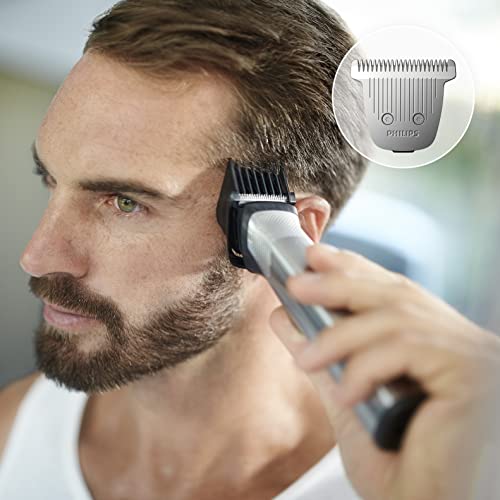 Philips MG7720/15 Recortadora 14 en 1 Maquina recortadora de barba y Cortapelos para hombre, óptima precisión, tecnología Dualcut, autonomía de 120 minutos, batería, Negro/Plata