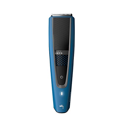 Philips Serie 5000 HC5612/15 - Cortapelos con cuchillas acero inoxidable, 28 ajustes de longitud, 75 min de uso sin cable, incluye 3 peines-guía, Azul