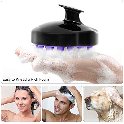 PHILORN Masajeador Cuero Cabelludo para Limpieza del Cabello [Húmedo y Seco] Silicona Suave Masajeador Cabeza, Cabelludo Masaje Peine, Cepillo del Massager del Champú para Hombre, Mujer, Niño, Mascota