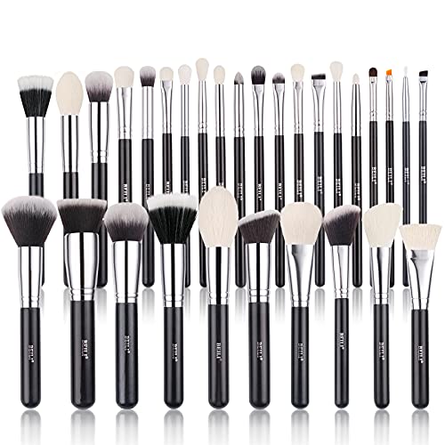 Pinceles de maquillaje, BEILI Juegos de pinceles de maquillaje 30 piezas Cabello natural profesional Premium Kabuki sintético Base Resaltador Sombras de ojos Kits de pinceles de maquillaje