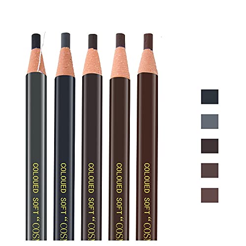 Pinkiou Lápices de cejas Marrón, Marrón oscuro, Marrón claro, Negro, Gris, Bolígrafos extraíbles (5 piezas)