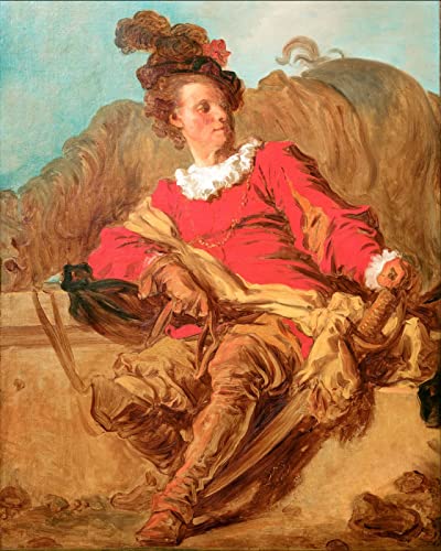 Pintar por Numeros Adultos , Pintura por Números con Pinceles y Pinturas Pinturas de Fama Mundial Decoraciones Jean Honore Fragonard Rococó en ropa "española" 40x50cm Sin Marco