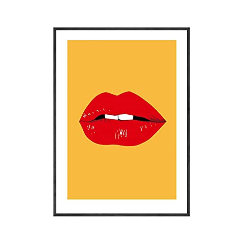 Pinturas en lienzo Moda Seducción Labios rojos Impresiones de imágenes y póster Dormitorio Sala de estar Sofá Fondo Arte de la pared Decoración 19.6 "x27.5" (50x70cm) Sin marco