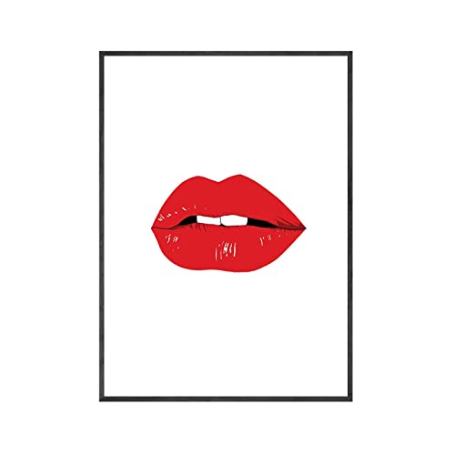 Pinturas en lienzo Moda Seducción Labios rojos Impresiones de imágenes y póster Dormitorio Sala de estar Sofá Fondo Arte de la pared Decoración 19.6 "x27.5" (50x70cm) Sin marco