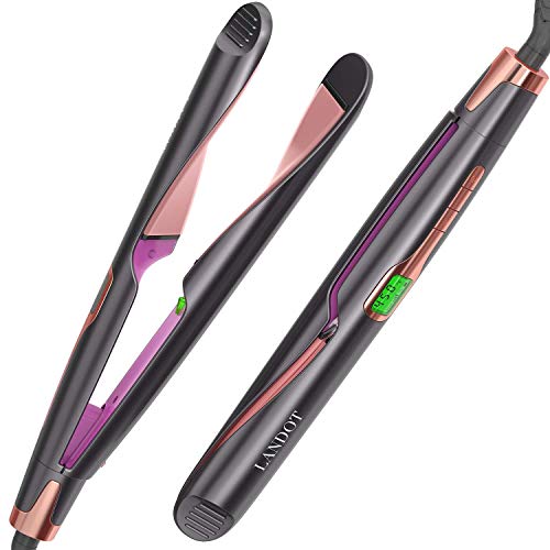 Plancha de Pelo Profesional Ion Alisador y Rizador 2 en 1, Cerámica Planchas Del Pelo, Digital, 11 Ajustes Temperatura Para Todo Tipo de Cabello, Calentamiento Rápido