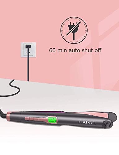 Plancha de Pelo Profesional Ion Alisador y Rizador 2 en 1, Cerámica Planchas Del Pelo, Digital, 11 Ajustes Temperatura Para Todo Tipo de Cabello, Calentamiento Rápido