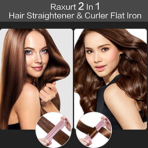 Plancha de Pelo Profesional, Plancha y Rizador 2 en 1 Modelador Multifunción Alisa con Revestimiento de Cerámica Alisadora y Rizadora Adecuada 5 Temperatura Ajustable Para Todo Tipo de Cabello