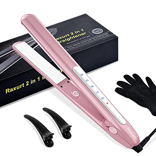 Plancha de Pelo Profesional, Plancha y Rizador 2 en 1 Modelador Multifunción Alisa con Revestimiento de Cerámica Alisadora y Rizadora Adecuada 5 Temperatura Ajustable Para Todo Tipo de Cabello