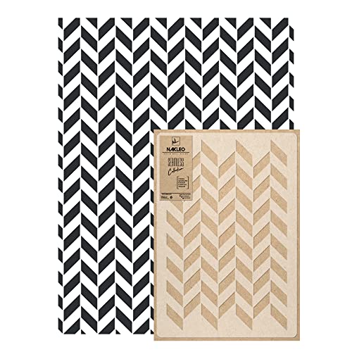 Plantilla de plástico reutilizable para pared // 65 x 95 cm // ESPIGA INVERSA CHEVRON // Plantilla de patrón de repetición sin costuras