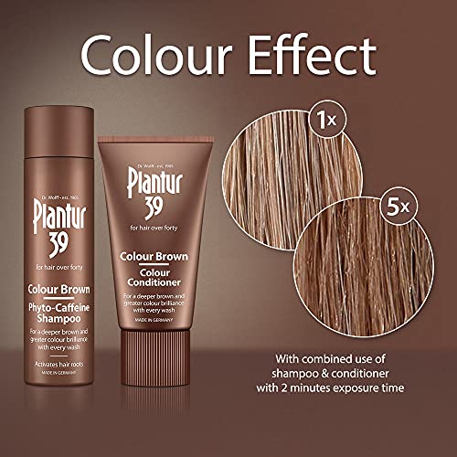 Plantur 39 Color Brown Pack de Champú Anticaida Mujer con Cafeína 250 ml y Acondicionador 2x 150 ml | Oculta Raíces del Pelo y Reduce la Caida del Cabello Mujer | Fórmula Única Crecimiento Cabello