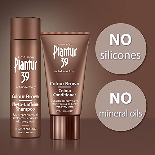 Plantur 39 Color Brown Pack de Champú Anticaida Mujer con Cafeína 250 ml y Acondicionador 2x 150 ml | Oculta Raíces del Pelo y Reduce la Caida del Cabello Mujer | Fórmula Única Crecimiento Cabello