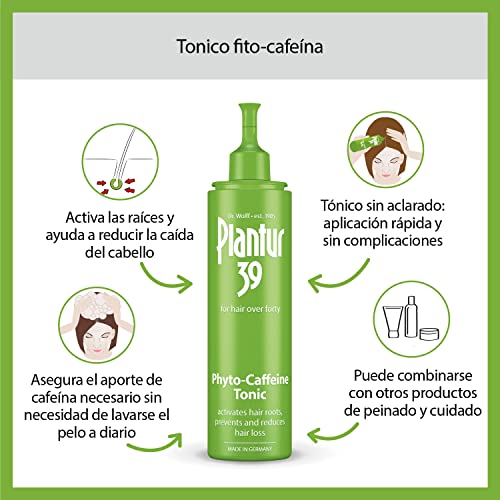 Plantur 39 Pack de Shampoo Cafeína 250 ml y Tonico 200 ml | Evita y Reduce la Caida Cabello Mujer | Para Cabello Fino y Quebradizo | Tratamiento Anticaida Cabello Mujer