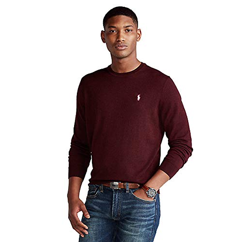 Polo Ralph Lauren Jersey de algodón con Cuello Redondo (M, Classic Wine)