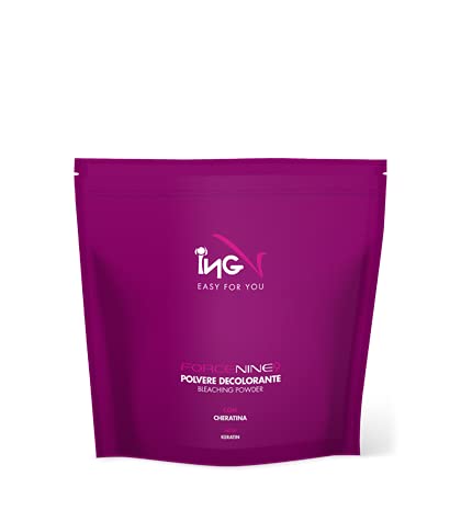 Polvos decolorantes 9 tonos, azul-violeta, antiamarillo y antinaranja, extrasuave, con queratina, polvos de nácar y proteínas de seda, 500 g