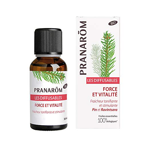 Pranarôm Force Et Vitalité - Perfume de ambiente, orgánico, Aceites Esenciales, para Difusión, de Pino y Ravintsara, frescura tonificante y estimulante (30 ml)