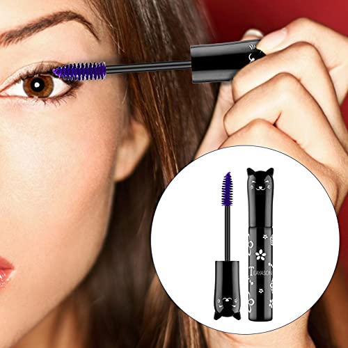 Pratvider Maquillaje de Ojos Máscara de pestañas de 6 Colores Efecto de pestañas postizas Máscara de pestañas Lavable, Aumenta la Longitud de Las pestañas Definición de Volumen Lifting Curling Uso