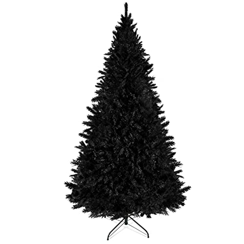 Prextex Árbol de Navidad Negro Premium de 180 cm – Robusto Abeto Navidad Artificial Frondoso, Ligero y Fácil de Montar - Árbol de Navidad Frondoso con Base Metálica y 1200 Puntas